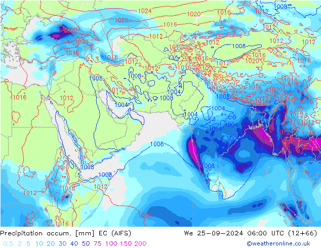 Toplam Yağış EC (AIFS) Çar 25.09.2024 06 UTC