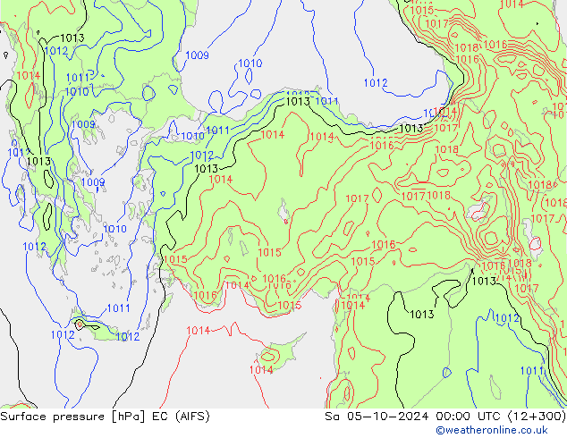 Surface pressure EC (AIFS) Sa 05.10.2024 00 UTC