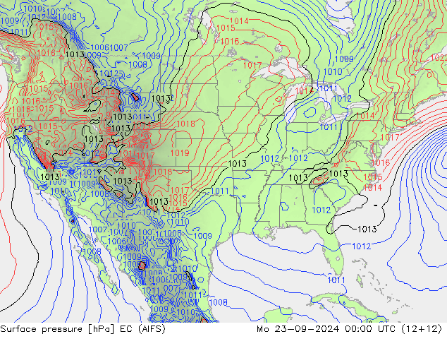 Luchtdruk (Grond) EC (AIFS) ma 23.09.2024 00 UTC