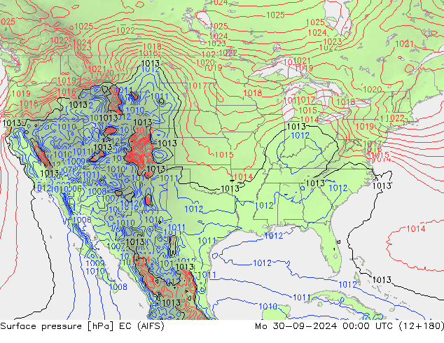 Atmosférický tlak EC (AIFS) Po 30.09.2024 00 UTC