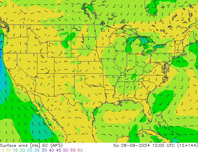 Surface wind EC (AIFS) So 28.09.2024 12 UTC
