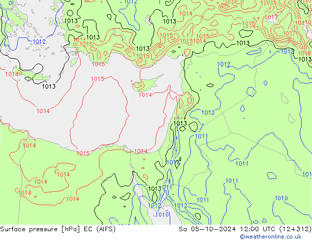 Surface pressure EC (AIFS) Sa 05.10.2024 12 UTC