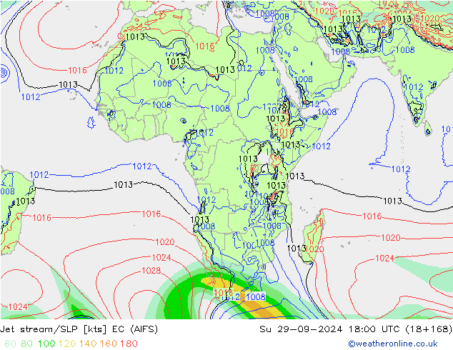 Jet Akımları/SLP EC (AIFS) Paz 29.09.2024 18 UTC