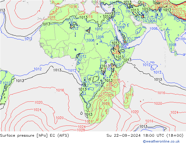 pressão do solo EC (AIFS) Dom 22.09.2024 18 UTC