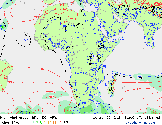 Izotacha EC (AIFS) nie. 29.09.2024 12 UTC