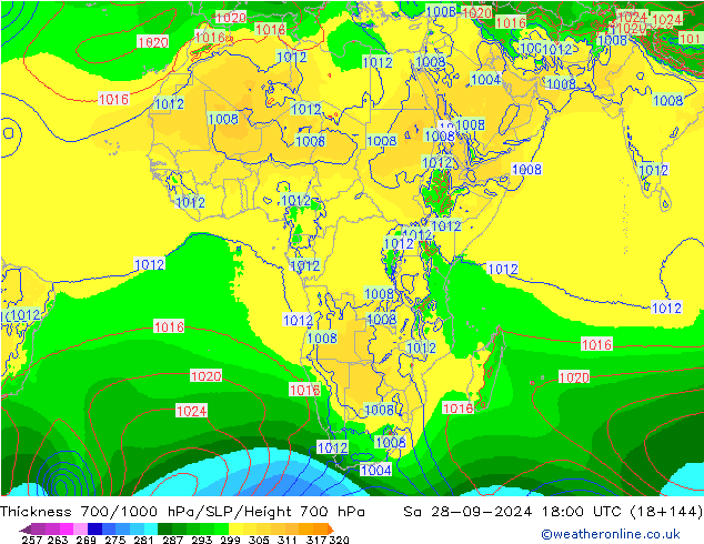 Thck 700-1000 hPa EC (AIFS) So 28.09.2024 18 UTC