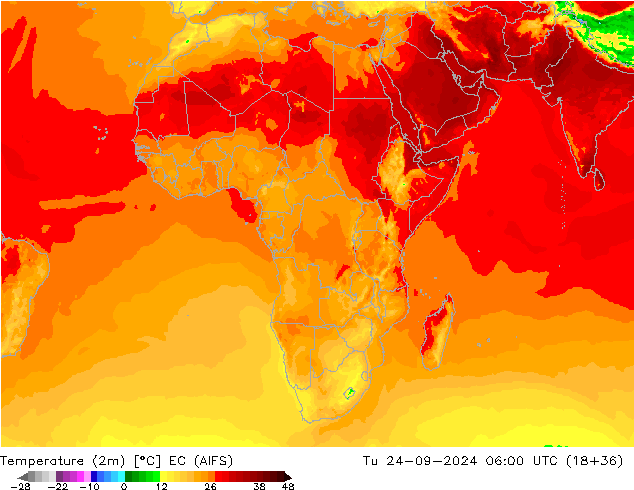 Sıcaklık Haritası (2m) EC (AIFS) Sa 24.09.2024 06 UTC