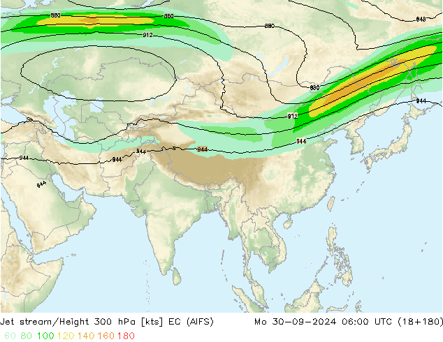 Jet Akımları EC (AIFS) Pzt 30.09.2024 06 UTC