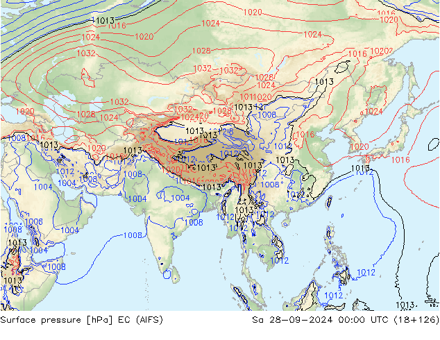 Yer basıncı EC (AIFS) Cts 28.09.2024 00 UTC