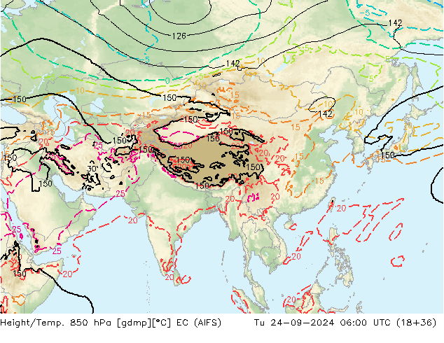 Height/Temp. 850 hPa EC (AIFS) Di 24.09.2024 06 UTC