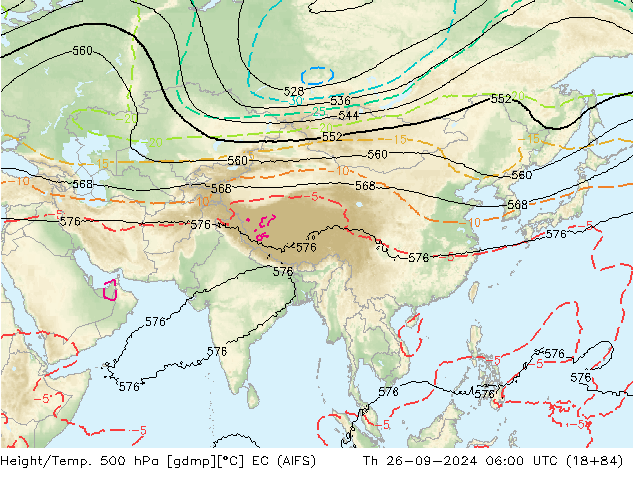 Geop./Temp. 500 hPa EC (AIFS) jue 26.09.2024 06 UTC