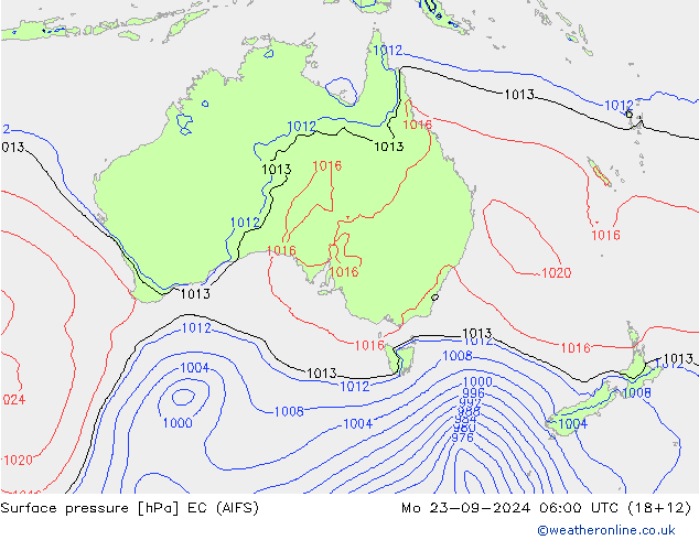 Surface pressure EC (AIFS) Mo 23.09.2024 06 UTC