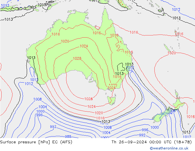 Surface pressure EC (AIFS) Th 26.09.2024 00 UTC