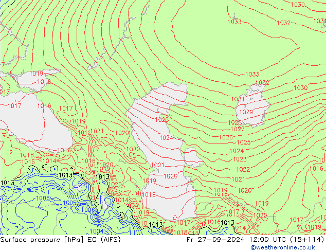 pressão do solo EC (AIFS) Sex 27.09.2024 12 UTC