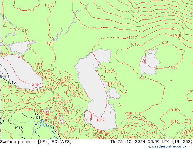 Surface pressure EC (AIFS) Th 03.10.2024 06 UTC