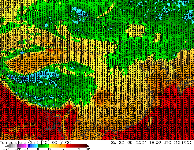温度图 EC (AIFS) 星期日 22.09.2024 18 UTC