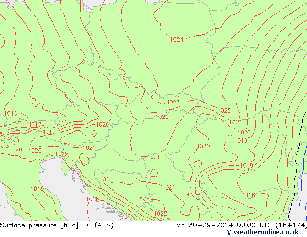 Surface pressure EC (AIFS) Mo 30.09.2024 00 UTC