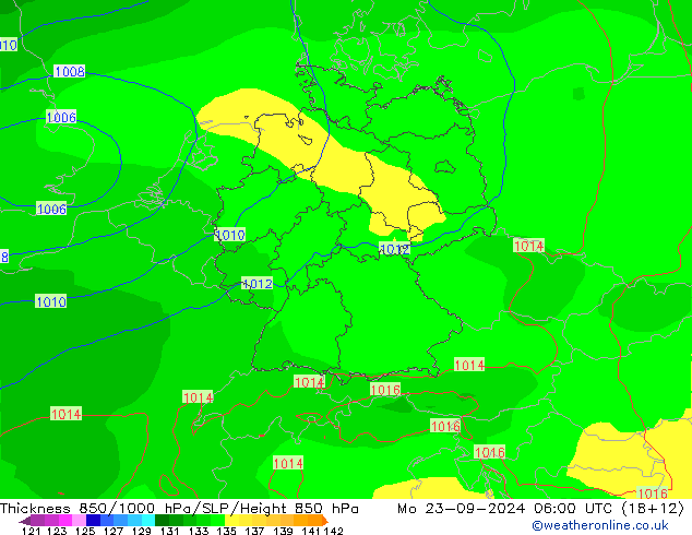 Schichtdicke 850-1000 hPa EC (AIFS) Mo 23.09.2024 06 UTC