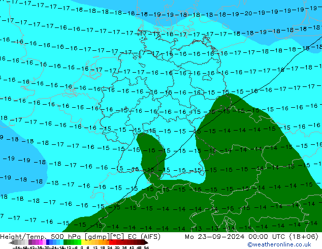 Height/Temp. 500 hPa EC (AIFS) Po 23.09.2024 00 UTC