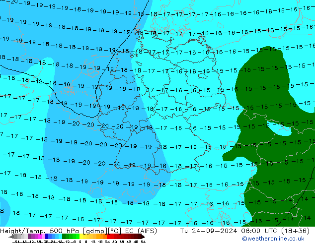 Height/Temp. 500 hPa EC (AIFS) Tu 24.09.2024 06 UTC