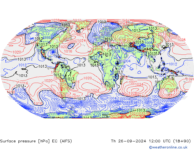 Surface pressure EC (AIFS) Th 26.09.2024 12 UTC