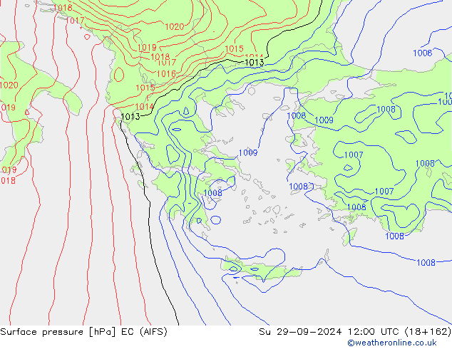 pression de l'air EC (AIFS) dim 29.09.2024 12 UTC