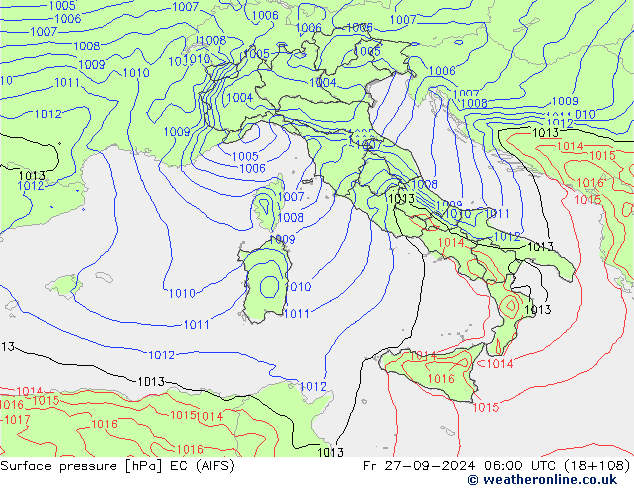 pression de l'air EC (AIFS) ven 27.09.2024 06 UTC