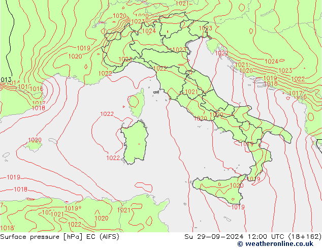 Surface pressure EC (AIFS) Su 29.09.2024 12 UTC