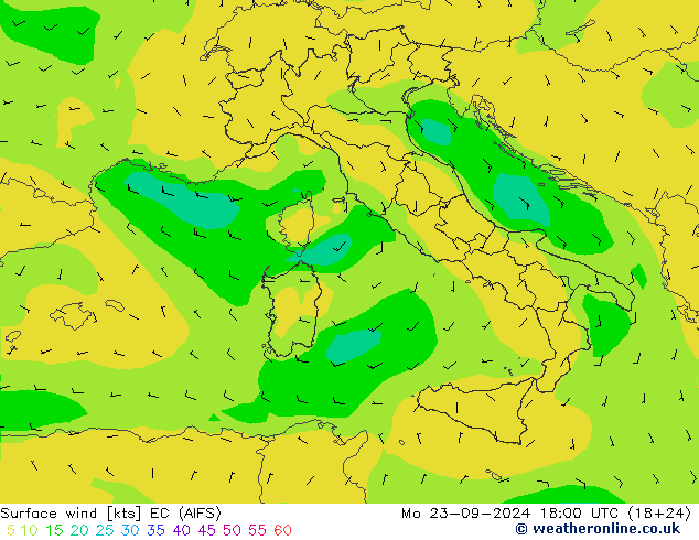  10 m EC (AIFS)  23.09.2024 18 UTC