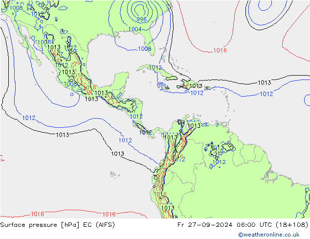 Luchtdruk (Grond) EC (AIFS) vr 27.09.2024 06 UTC