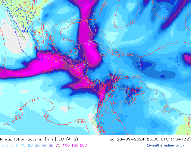 Precipitation accum. EC (AIFS) Sáb 28.09.2024 06 UTC