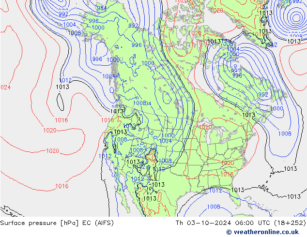 ciśnienie EC (AIFS) czw. 03.10.2024 06 UTC