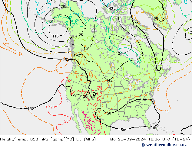 Height/Temp. 850 hPa EC (AIFS) Mo 23.09.2024 18 UTC