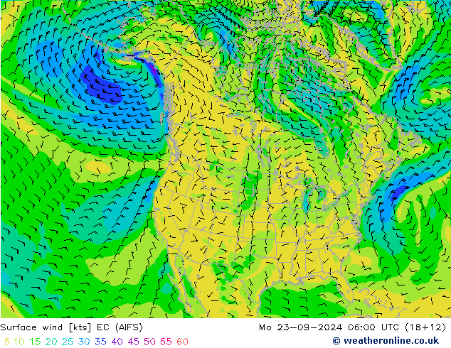 Wind 10 m EC (AIFS) ma 23.09.2024 06 UTC