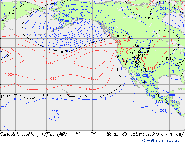 Yer basıncı EC (AIFS) Pzt 23.09.2024 00 UTC