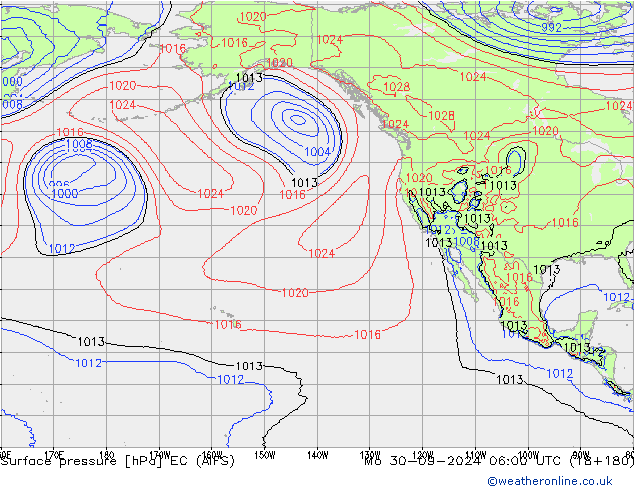 Surface pressure EC (AIFS) Mo 30.09.2024 06 UTC