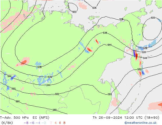 T-Adv. 500 hPa EC (AIFS) Th 26.09.2024 12 UTC