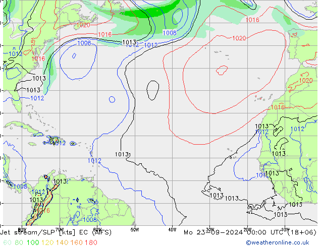 Jet stream/SLP EC (AIFS) Mo 23.09.2024 00 UTC