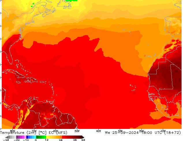 карта температуры EC (AIFS) ср 25.09.2024 18 UTC