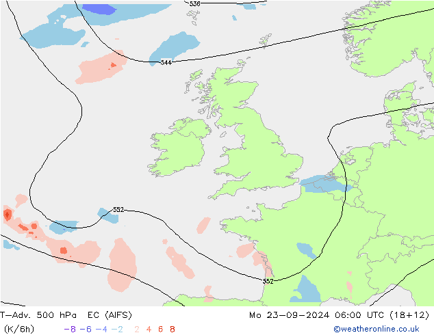 T-Adv. 500 hPa EC (AIFS) Mo 23.09.2024 06 UTC