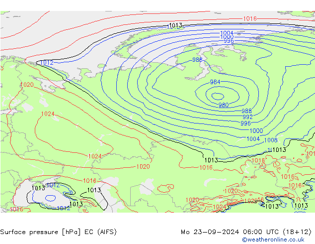 pression de l'air EC (AIFS) lun 23.09.2024 06 UTC