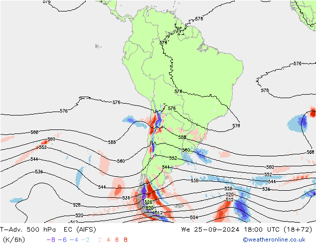 T-Adv. 500 hPa EC (AIFS) wo 25.09.2024 18 UTC