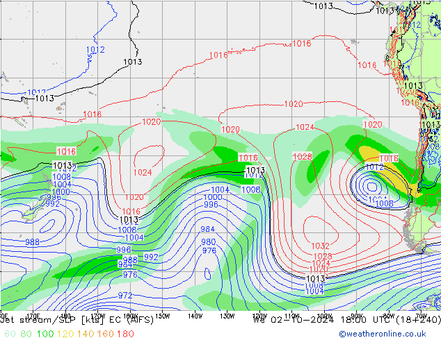 Jet stream/SLP EC (AIFS) We 02.10.2024 18 UTC