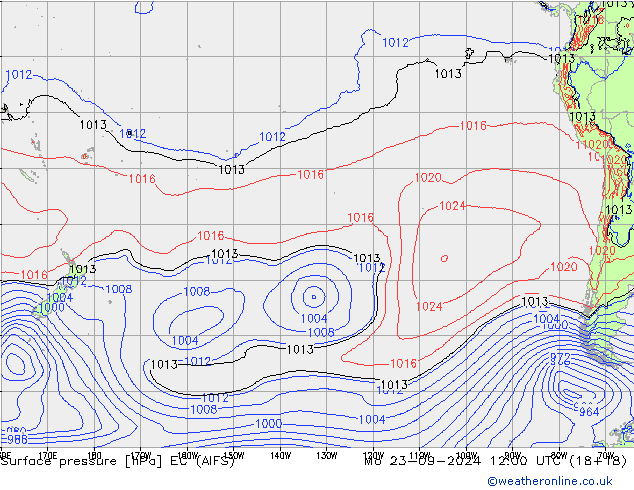 Surface pressure EC (AIFS) Mo 23.09.2024 12 UTC