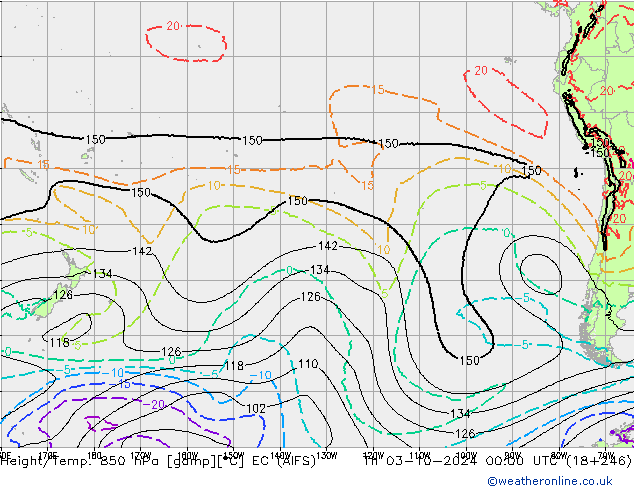 Height/Temp. 850 hPa EC (AIFS) czw. 03.10.2024 00 UTC