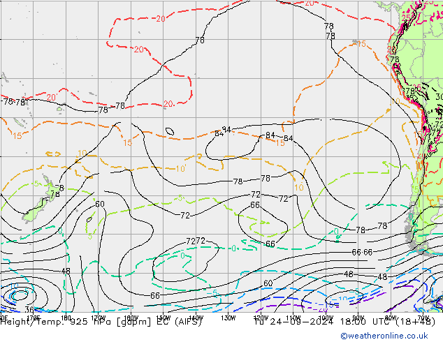 Height/Temp. 925 hPa EC (AIFS) Tu 24.09.2024 18 UTC