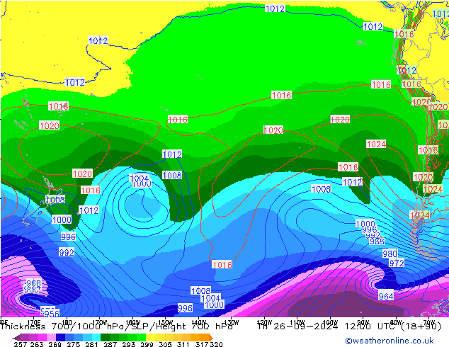 Thck 700-1000 hPa EC (AIFS) jeu 26.09.2024 12 UTC