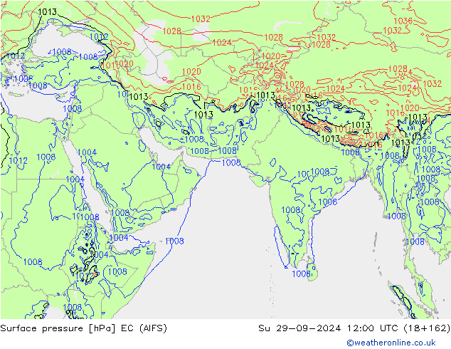 Surface pressure EC (AIFS) Su 29.09.2024 12 UTC