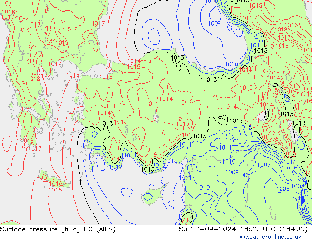 pressão do solo EC (AIFS) Dom 22.09.2024 18 UTC