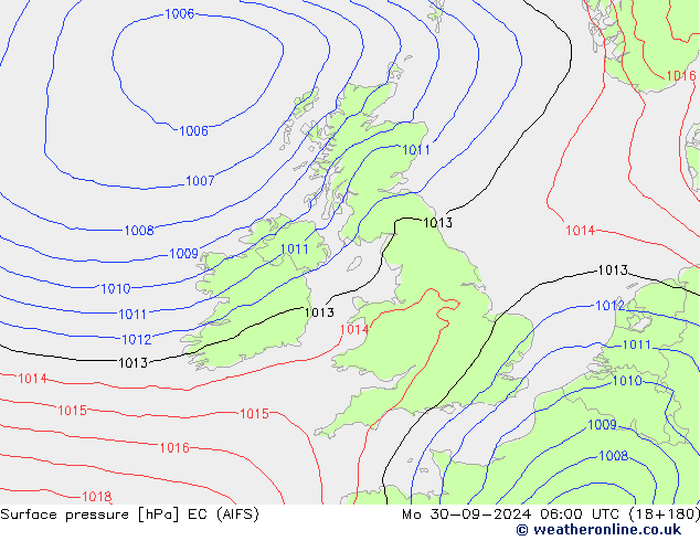 ciśnienie EC (AIFS) pon. 30.09.2024 06 UTC